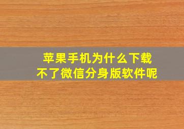 苹果手机为什么下载不了微信分身版软件呢