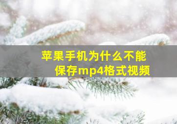 苹果手机为什么不能保存mp4格式视频