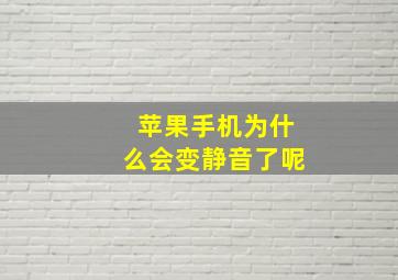 苹果手机为什么会变静音了呢