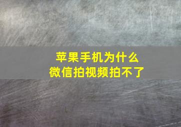 苹果手机为什么微信拍视频拍不了