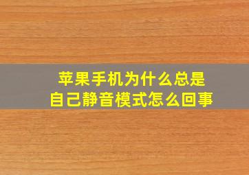 苹果手机为什么总是自己静音模式怎么回事