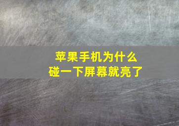 苹果手机为什么碰一下屏幕就亮了