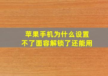 苹果手机为什么设置不了面容解锁了还能用