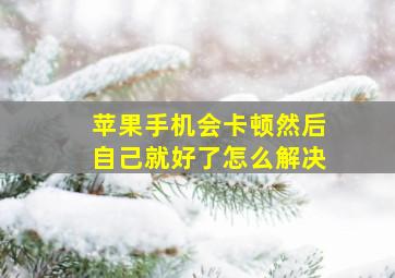 苹果手机会卡顿然后自己就好了怎么解决