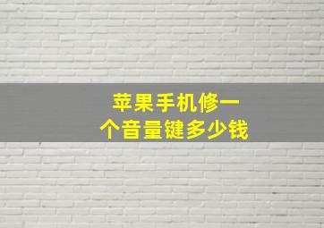 苹果手机修一个音量键多少钱