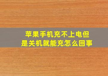 苹果手机充不上电但是关机就能充怎么回事