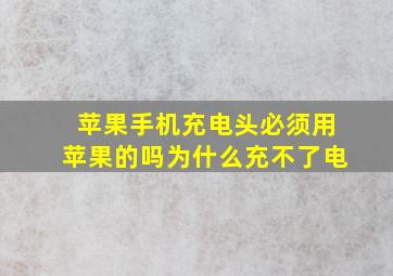 苹果手机充电头必须用苹果的吗为什么充不了电