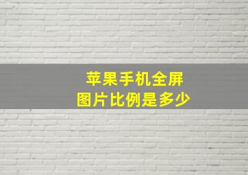 苹果手机全屏图片比例是多少