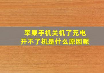 苹果手机关机了充电开不了机是什么原因呢