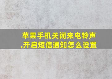 苹果手机关闭来电铃声,开启短信通知怎么设置