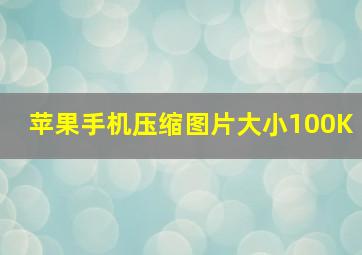 苹果手机压缩图片大小100K