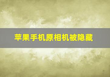 苹果手机原相机被隐藏