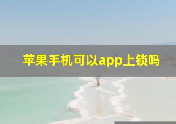 苹果手机可以app上锁吗