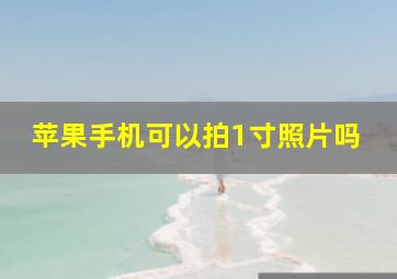 苹果手机可以拍1寸照片吗