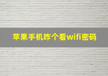 苹果手机咋个看wifi密码