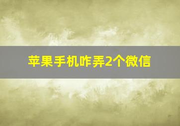 苹果手机咋弄2个微信