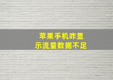 苹果手机咋显示流量数据不足