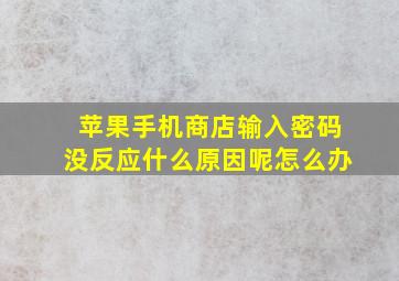 苹果手机商店输入密码没反应什么原因呢怎么办