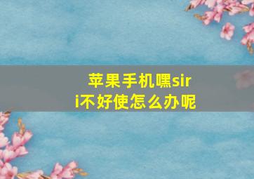 苹果手机嘿siri不好使怎么办呢