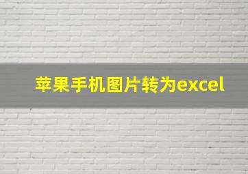 苹果手机图片转为excel