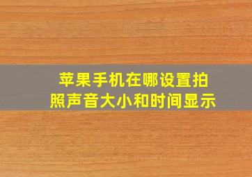 苹果手机在哪设置拍照声音大小和时间显示