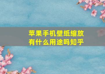 苹果手机壁纸缩放有什么用途吗知乎