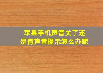 苹果手机声音关了还是有声音提示怎么办呢