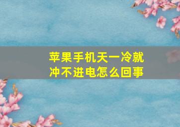 苹果手机天一冷就冲不进电怎么回事