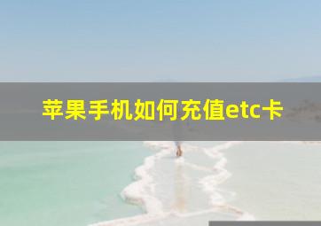 苹果手机如何充值etc卡