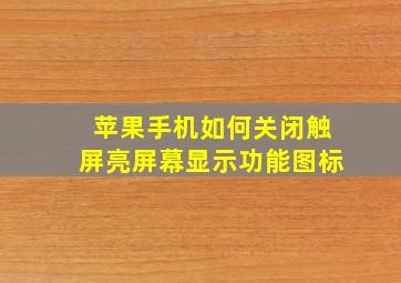 苹果手机如何关闭触屏亮屏幕显示功能图标