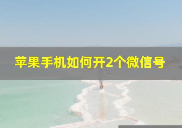 苹果手机如何开2个微信号