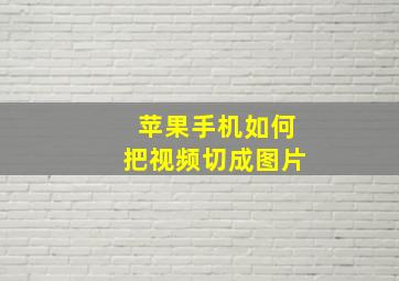 苹果手机如何把视频切成图片