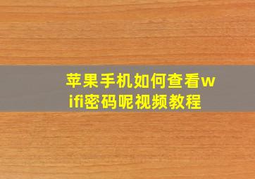 苹果手机如何查看wifi密码呢视频教程