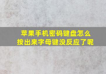 苹果手机密码键盘怎么按出来字母键没反应了呢