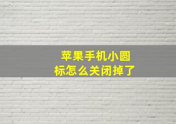 苹果手机小圆标怎么关闭掉了