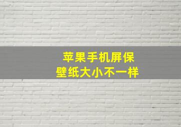 苹果手机屏保壁纸大小不一样