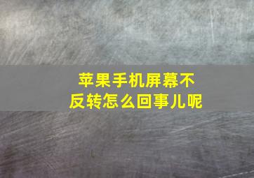 苹果手机屏幕不反转怎么回事儿呢