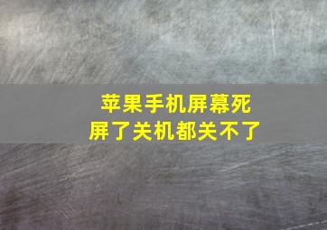 苹果手机屏幕死屏了关机都关不了