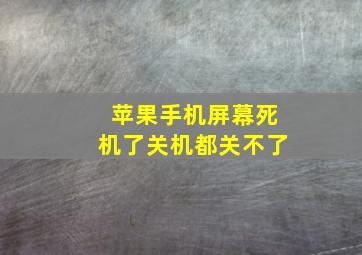 苹果手机屏幕死机了关机都关不了