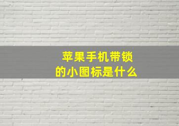 苹果手机带锁的小图标是什么