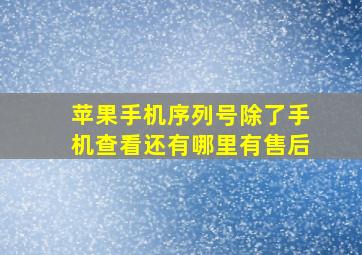 苹果手机序列号除了手机查看还有哪里有售后