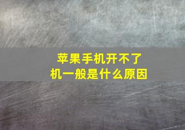 苹果手机开不了机一般是什么原因