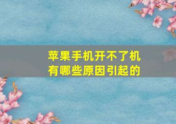 苹果手机开不了机有哪些原因引起的