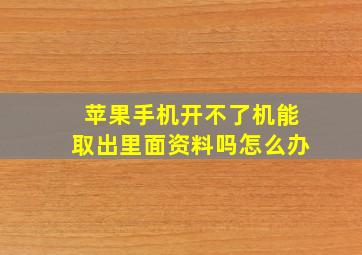 苹果手机开不了机能取出里面资料吗怎么办