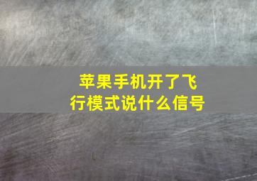 苹果手机开了飞行模式说什么信号