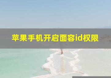 苹果手机开启面容id权限