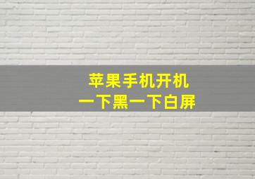 苹果手机开机一下黑一下白屏