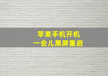 苹果手机开机一会儿黑屏重启