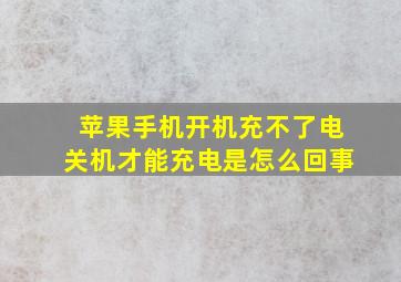 苹果手机开机充不了电关机才能充电是怎么回事