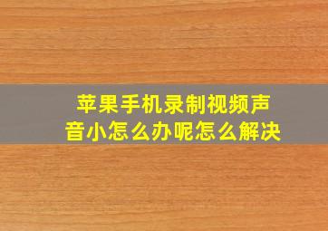 苹果手机录制视频声音小怎么办呢怎么解决